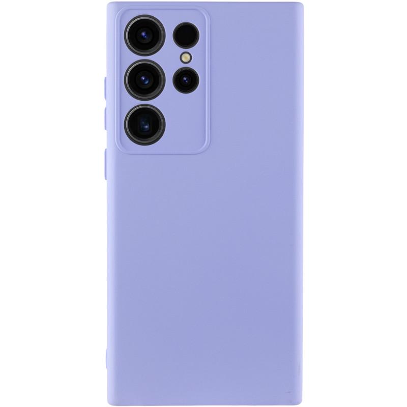 Противоударный чехол TPU GETMAN Liquid Silk Full Camera для Samsung Galaxy S23 Ultra Сиреневый / Dasheen