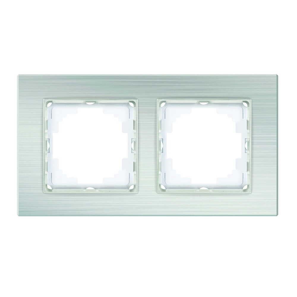 Рамка двухместная Nilson Alegra Серебряный алюминий (25GS0092)