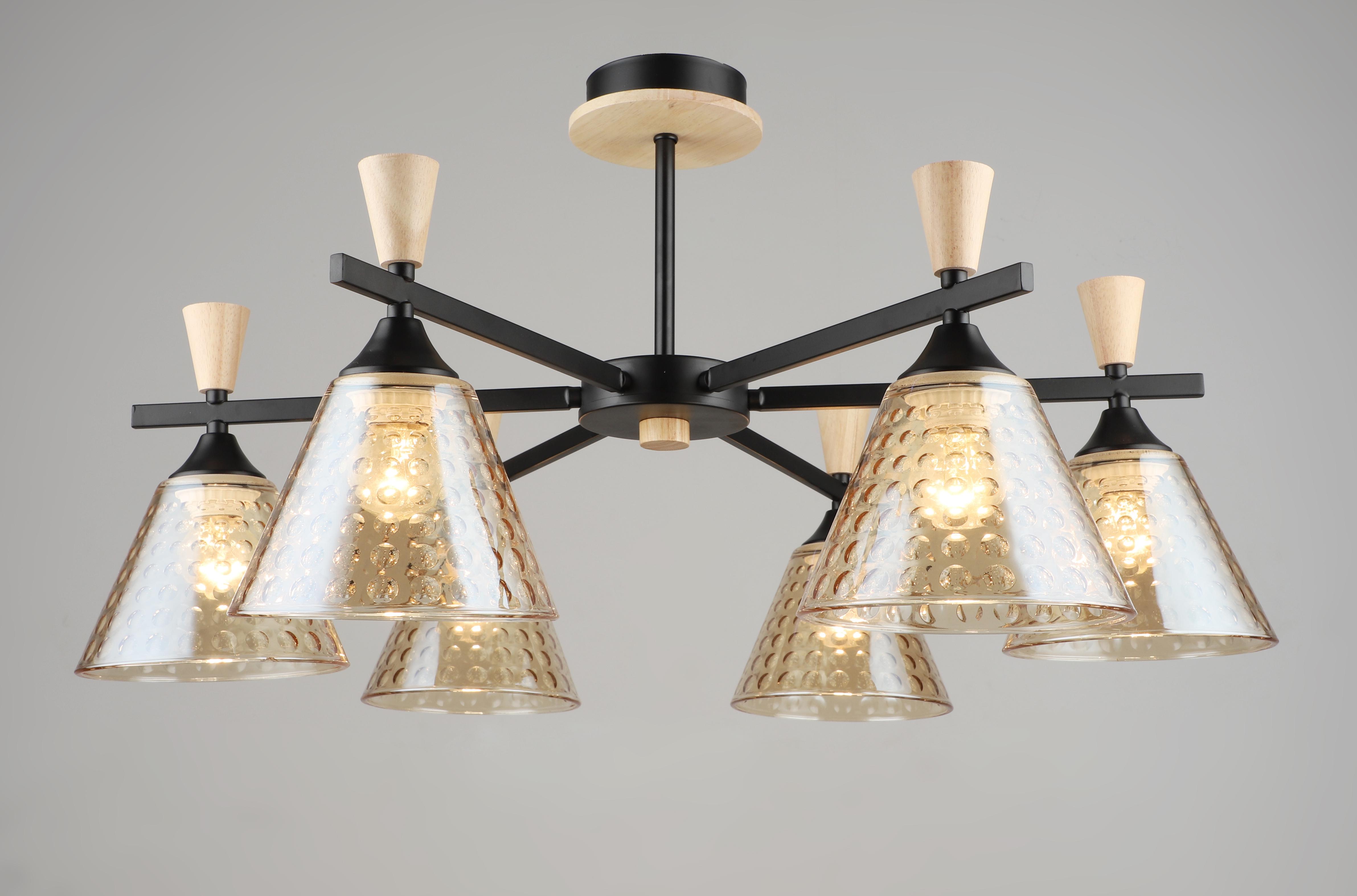 Люстра декоративная Sirius B N5664/6 BK+WOOD