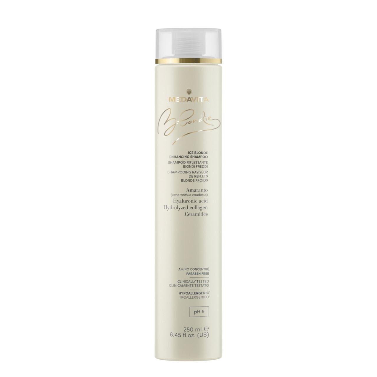 Шампунь увлажняющий для усиления холодных оттенков блонди / Medavita Blondie Ice Blonde Enhancing Shampoo (02383)
