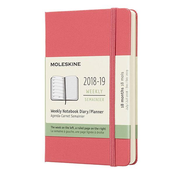 Еженедельник Moleskine 2018-2019 маленький Пастельно-розовый (DHD1118WN2Y19)