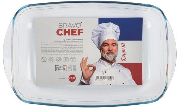 Форма Bravo Chef стеклянная прямоугольная 39х25х7 см (BC-249B/FR)