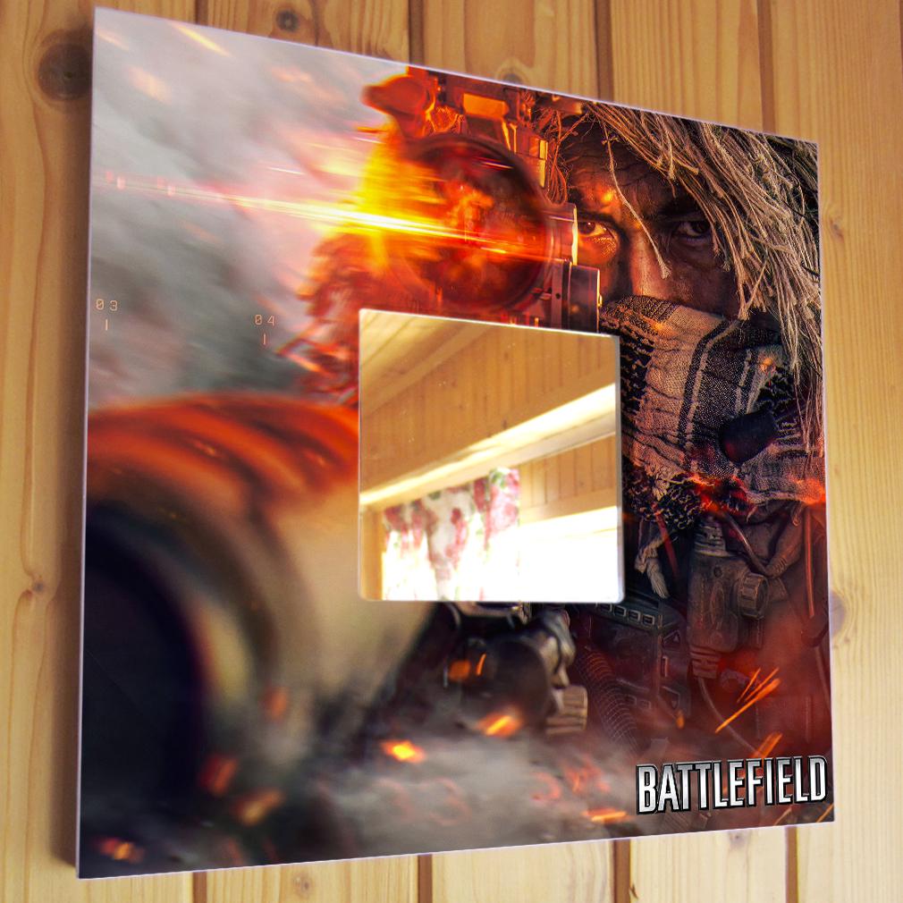 Зеркало настенное декоративное Игра Battlefield 6 260х260 мм (M04684)