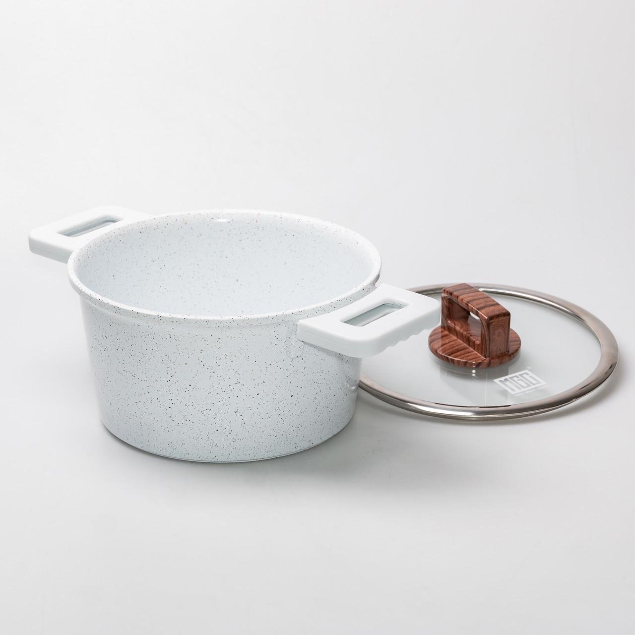 Кастрюля MGC алюминиевая с антипригарным покрытием 3 л Белый (5130)