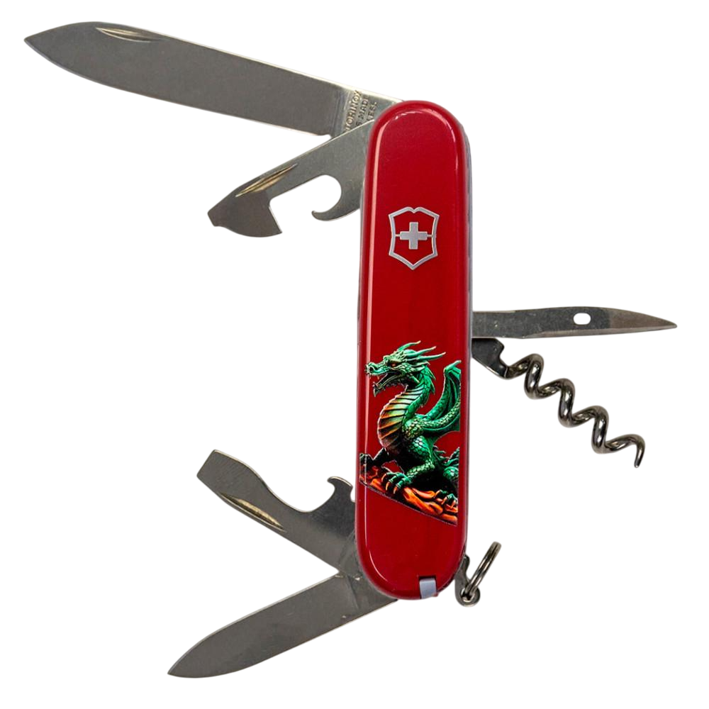 Нож с символикой дракона Victorinox Spartan ZODIAC Dragon 12в1 многофункциональный (597133)