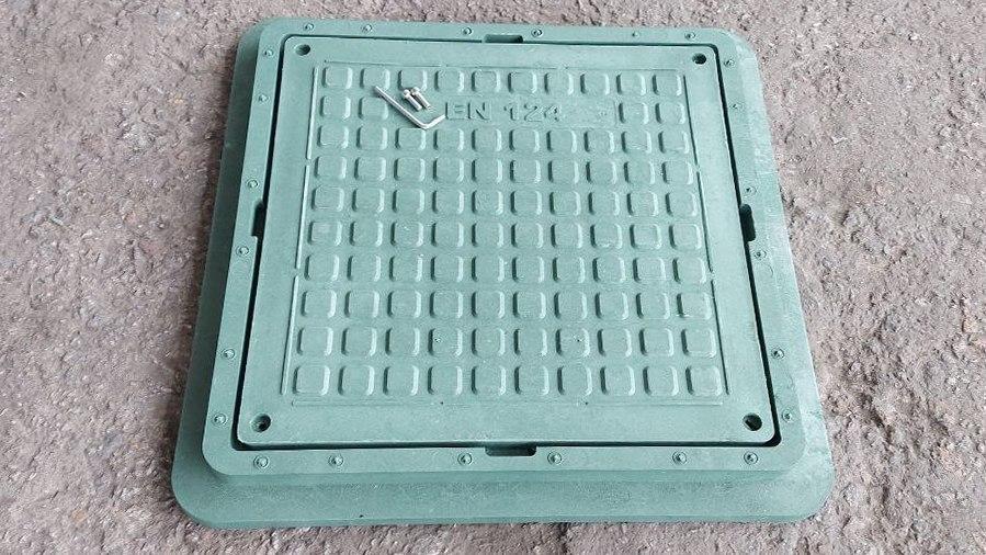 Люк канализационный Войс с замком 740х740 мм Зеленый (voys50) - фото 3