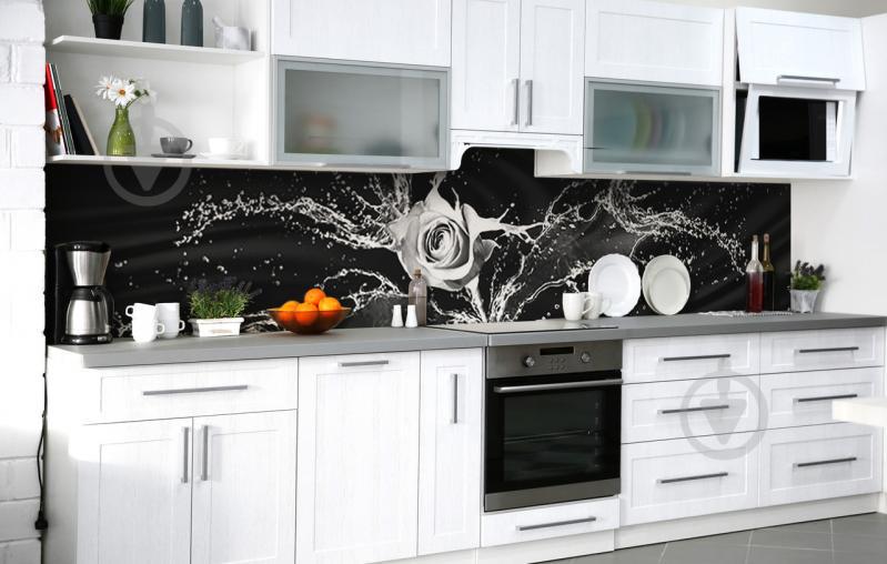 Скинали на кухню Zatarga «Мокрая роза» 600х3000 мм виниловая 3Д наклейка кухонный фартук самоклеящаяся Скинали на кухню Zatarga «Мокрая роза» 600х3000 мм виниловая 3Д наклейка кухонный фартук самоклеящаяся