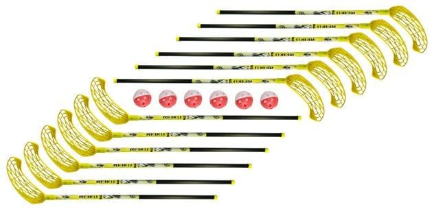 Набор для флорбола Unibros Reiku 95 см 12 острых палочек/6 мячей (383838)