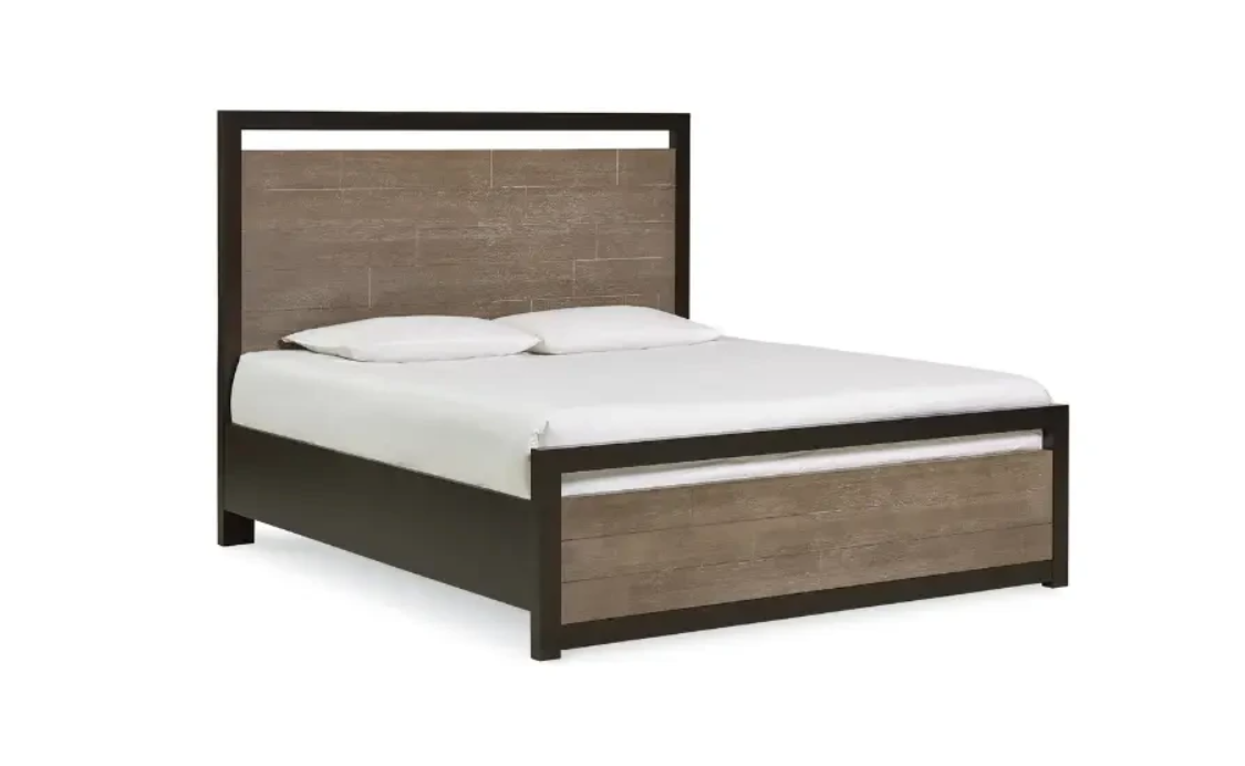 Кровать двухспальная Loft NS-793 с деревянным изголовьем и массивной рамой (3075773198)