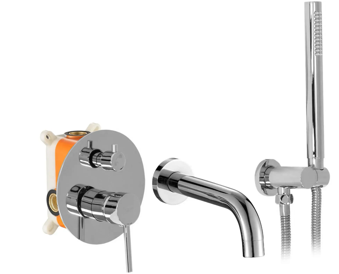 Смеситель скрытого монтажа CUBO REA LUNGO REA-B6990 с переключателем Хром (160291)