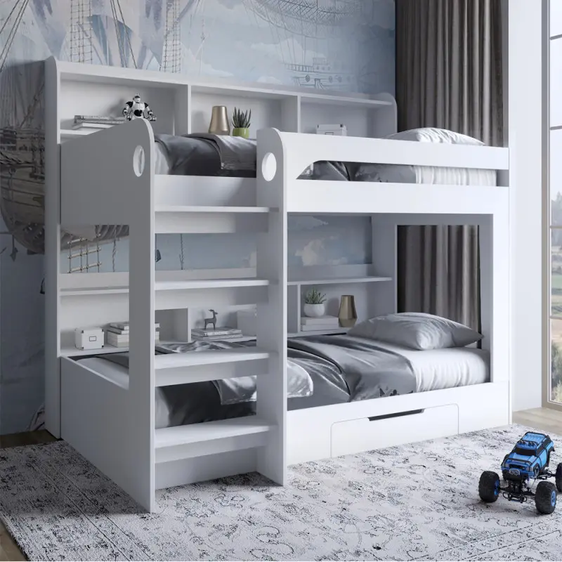 Ліжко дитяче двоярусне Lion Maynkraft з шухлядою 90х190 см Німфея Альба (Lion-041541)