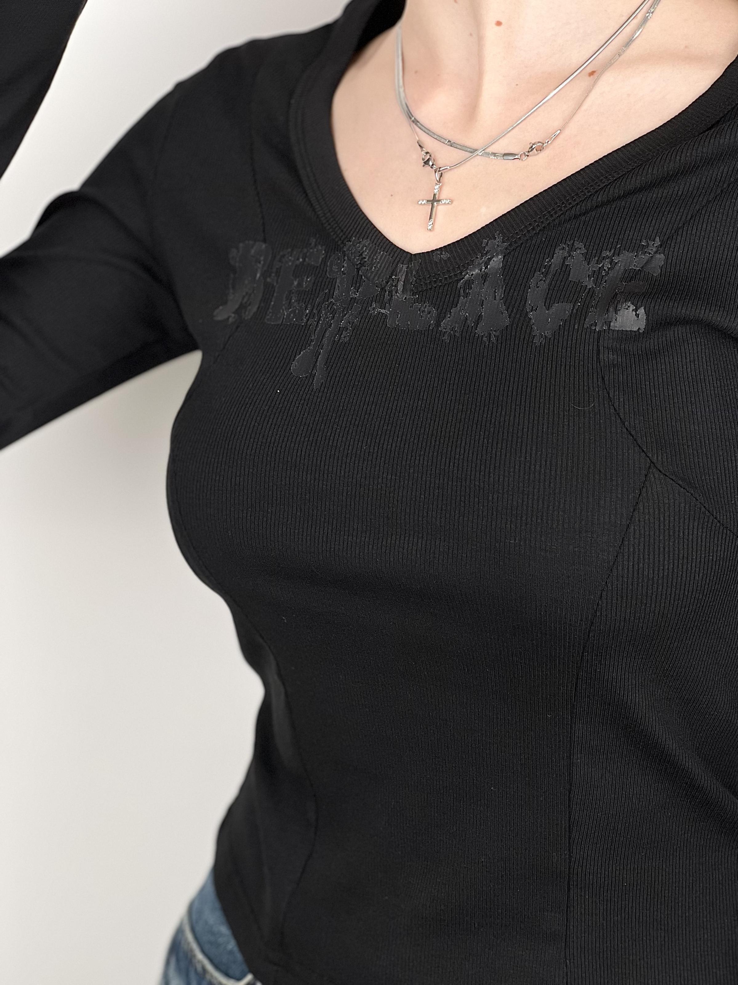 Лонгслив женский REPLACE OS Черный (#25079) - фото 4