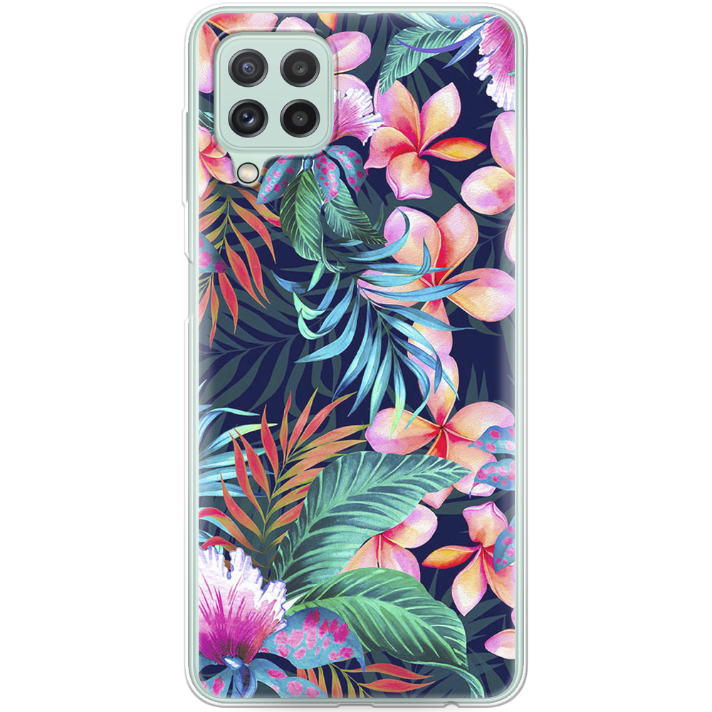 Чехол Boxface Samsung A225 Galaxy A22 flowers in the tropics Прозрачный силикон (42748-up1971-42748)