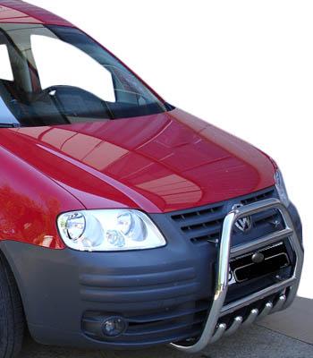 Кенгурятник QT007 CAN для Volkswagen Caddy 2004-2010 гг. нержавеющая сталь Хром
