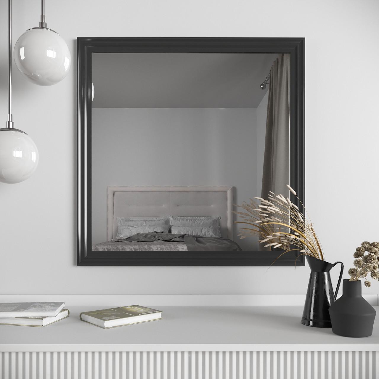 Зеркало квадратное Black Mirror на стену 68х68 Черный (4522-290)