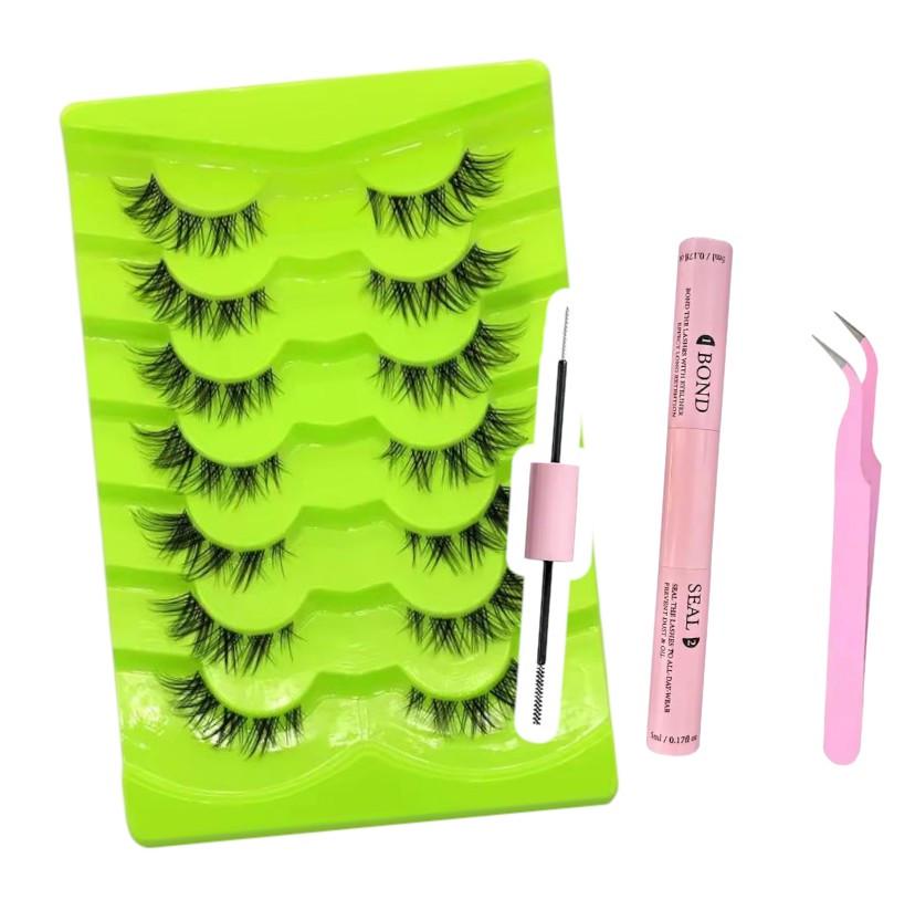 Набор искусственных ресниц 3D и средства для нанесения 7 пар (26834944)