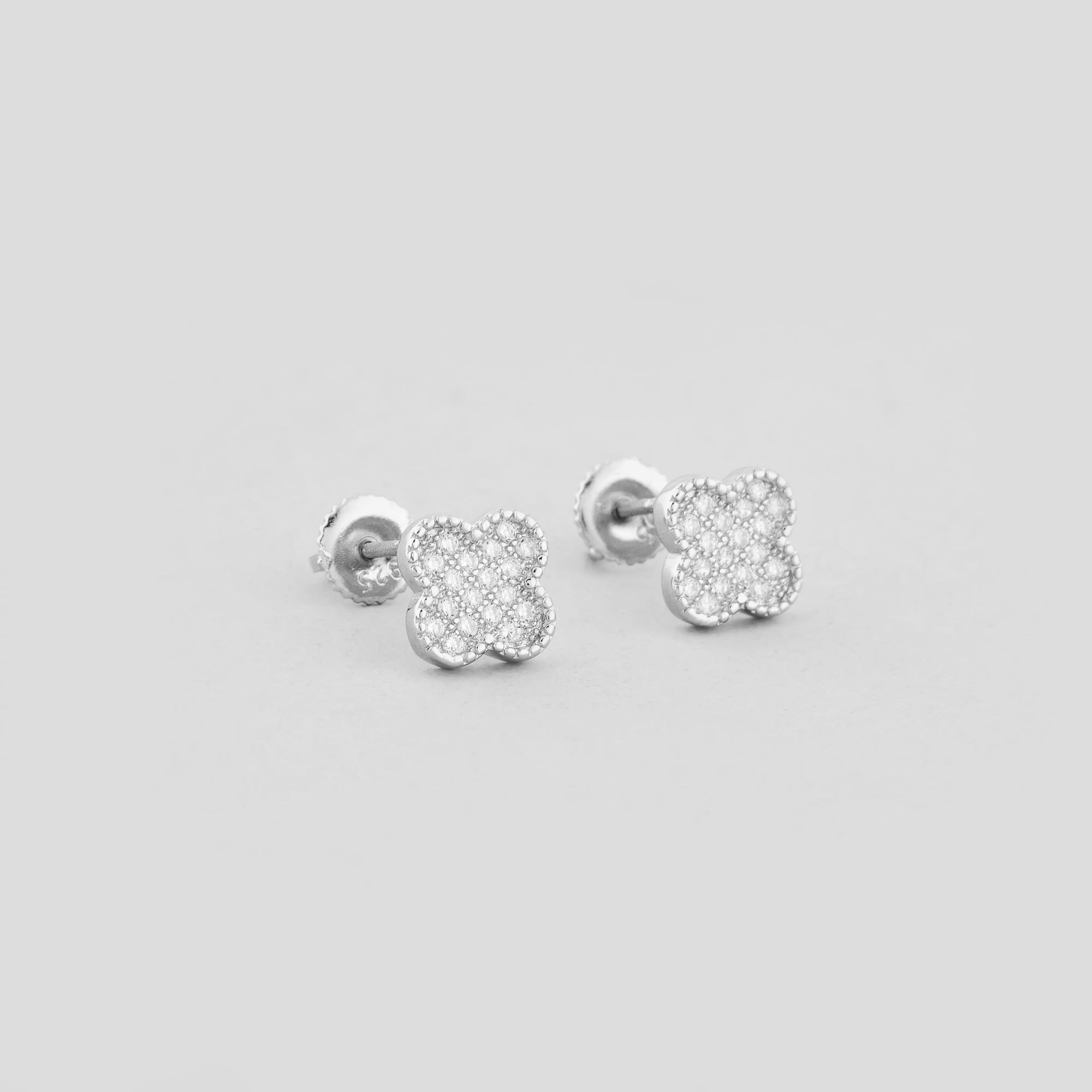 Серебряные серьги Minimal Цветы дня (15658)