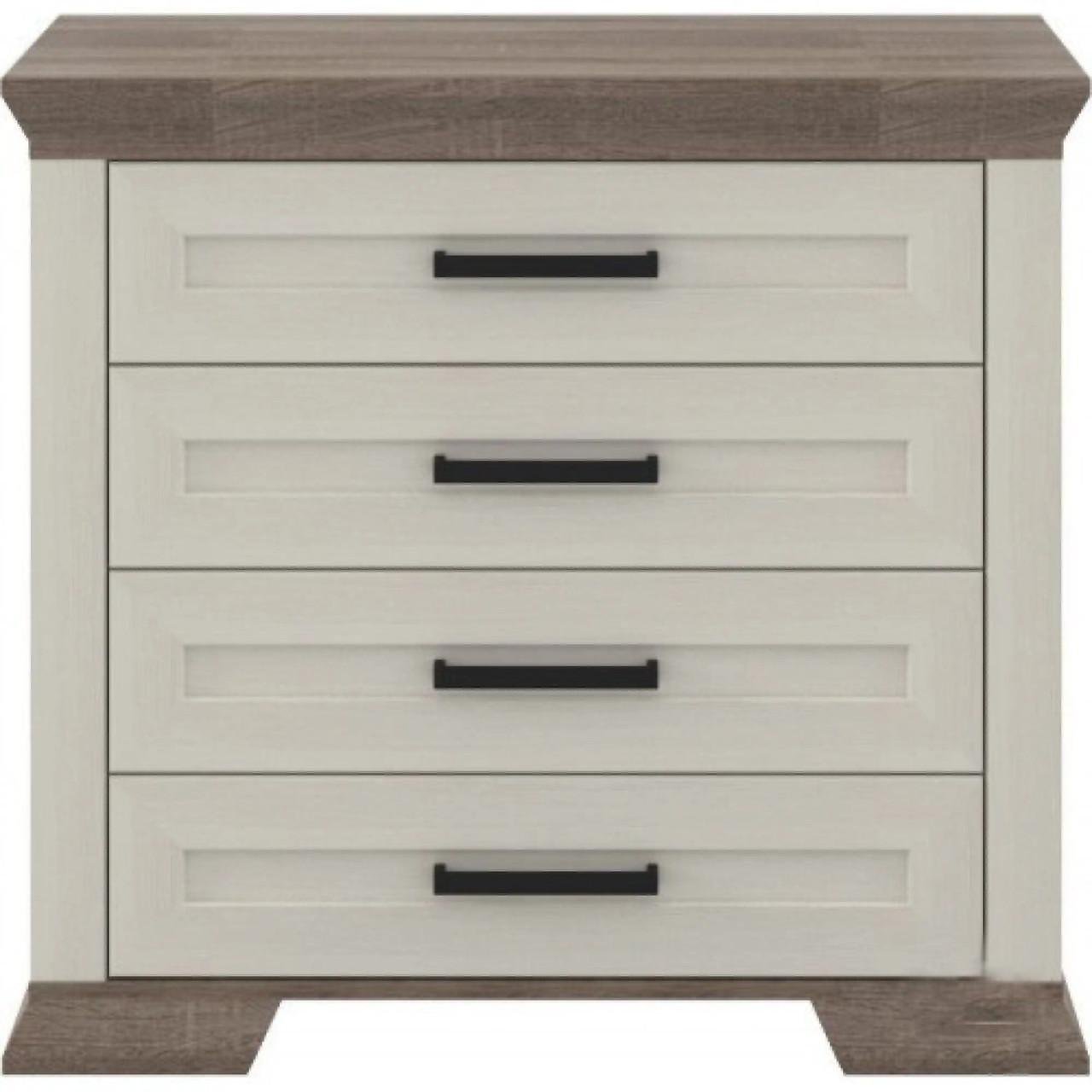 Комод в спальню Гербор Марсель KOM4S Ясень снежный/Дуб Сонома Трюфель (GRB-1139)