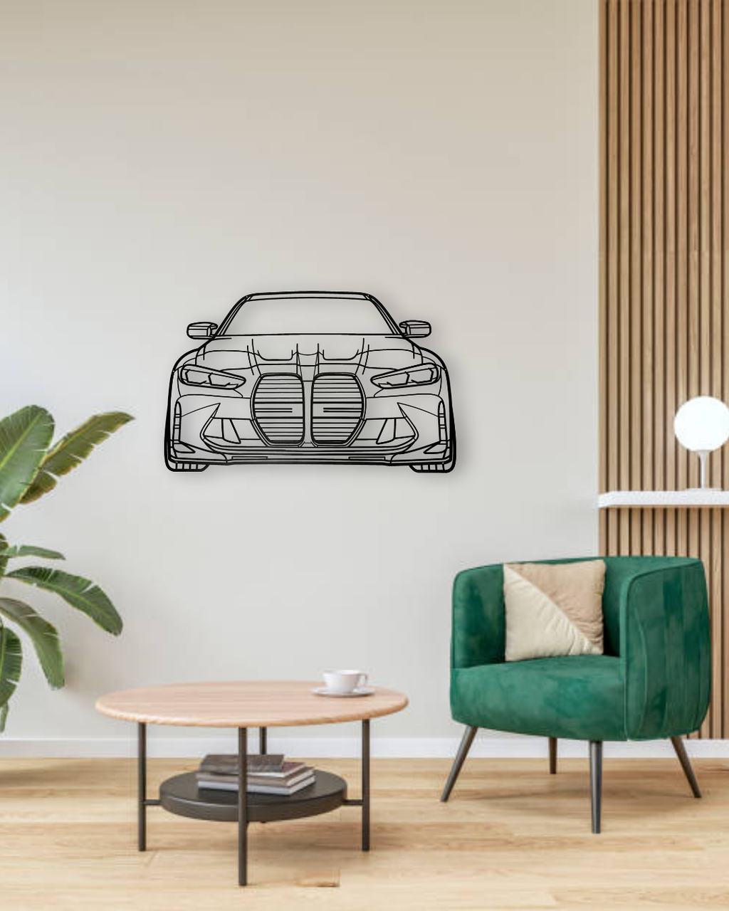 Декор на стену авто BMW M3 G80 Performance из металла 80 см (auto22)