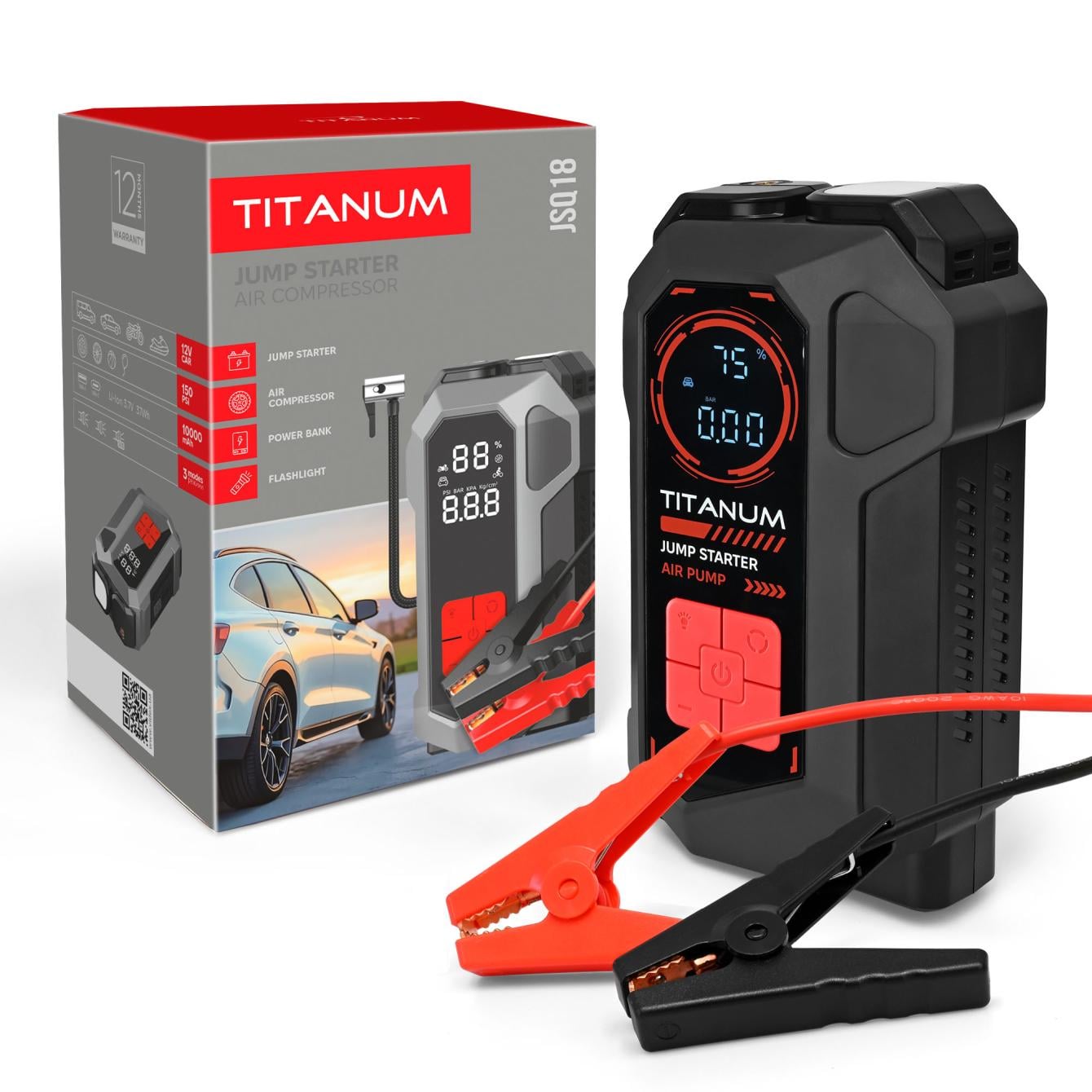 Пускозарядное устройство 4в1 TITANUM JSQ18 2000A 10000mAh (eb56607e)