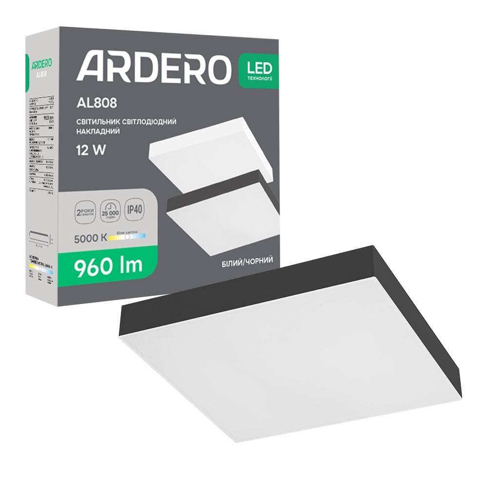 Светодиодный накладной светильник ARDERO AL808 12 Вт 5000K Черный (16391)