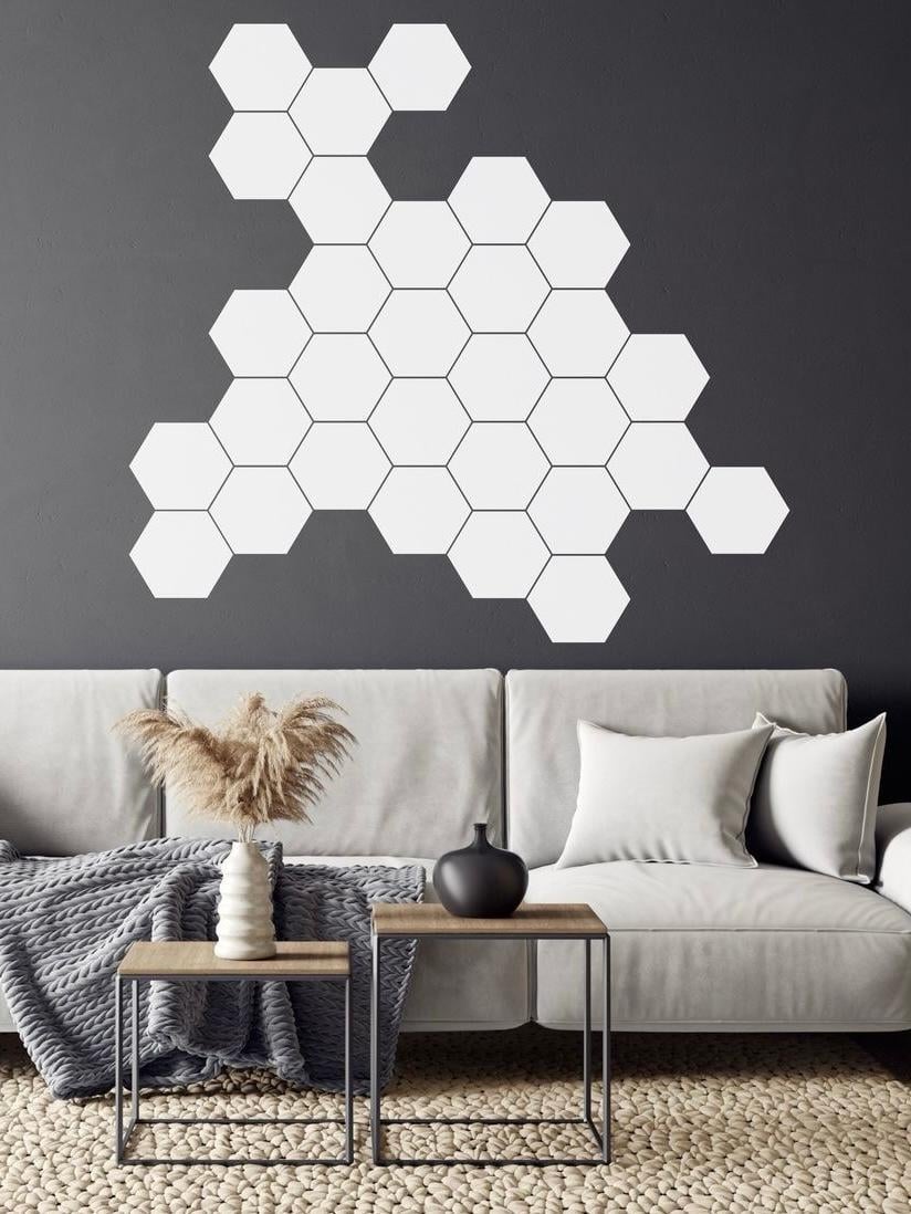 Наклейка интерьерная Соти-96 на стену 9,6х8,3 см 24 шт. Белый (21994095)