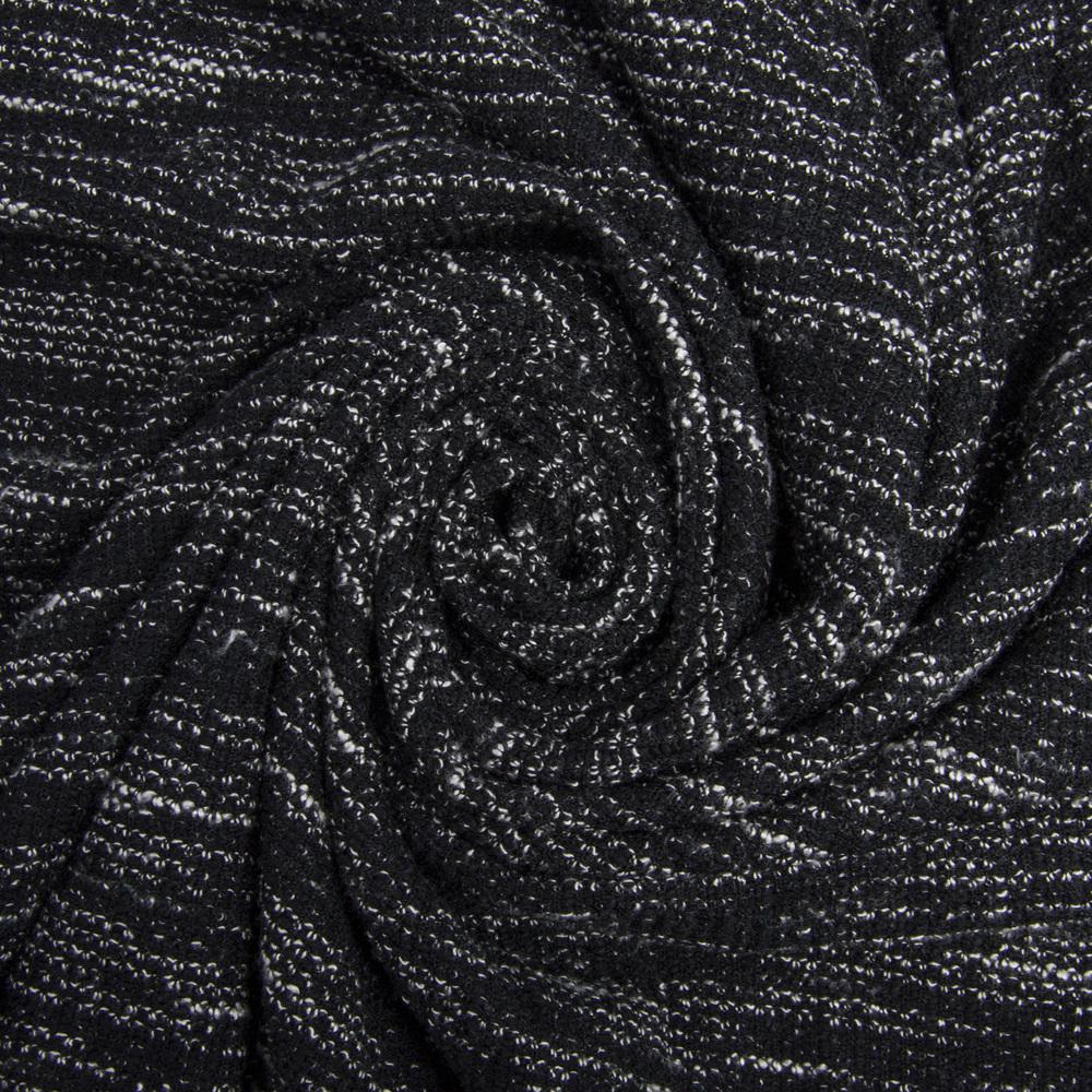 Ткань трикотаж Меланж букле V-1/1 Черный (23450)