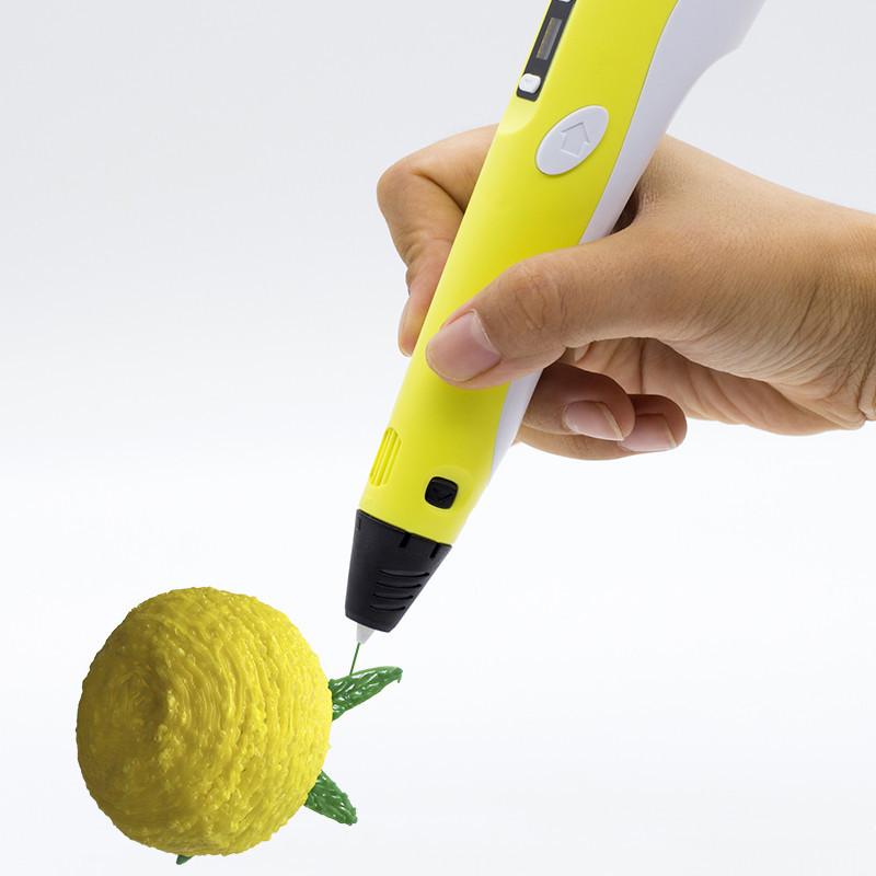 3D-ручка для рисования RIAS 3D Pen-2 с экраном и пластиком 9 м Yellow (3_00273) - фото 4