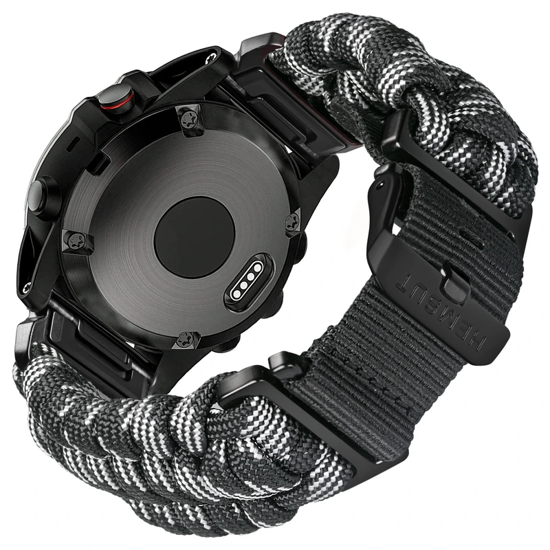 Ремінець для годинника Hemsut HGA145 Rugged Paracord Camo Garmin 22 мм Grey (4170)