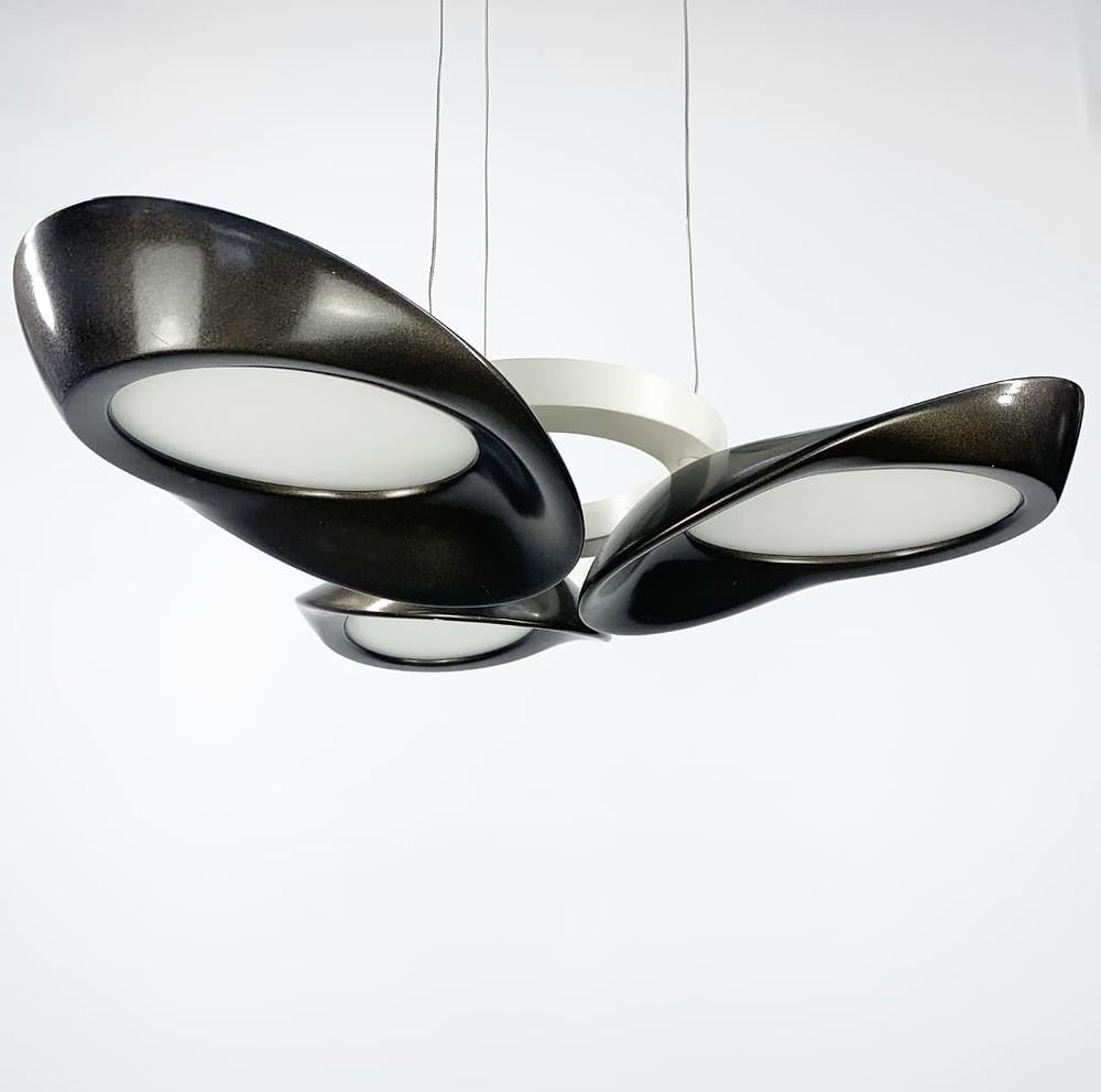 Светильник необычный подвесной на 3 плафона Белый с графитовым (6002 P_249)