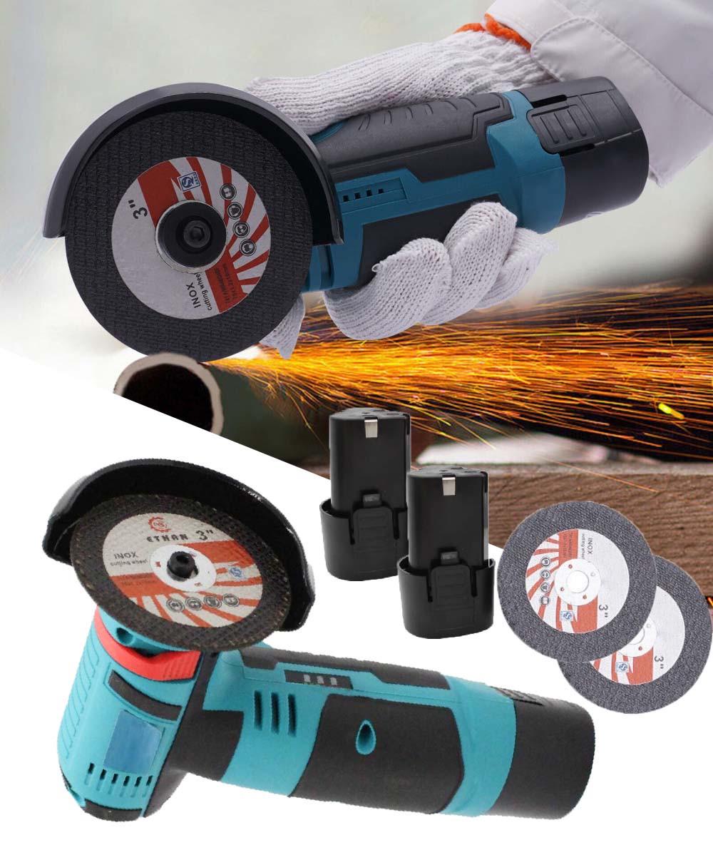 Болгарка акумуляторна GSW 12V 2 АКБ 2 диски 76 мм Blue - фото 3