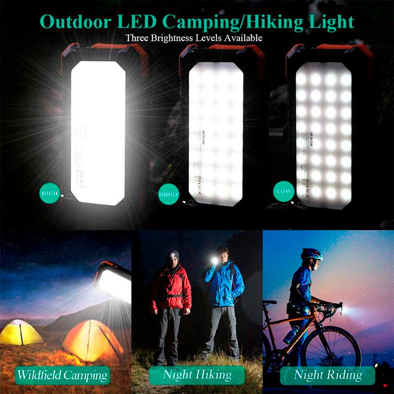 Повербанк Solar with 32pcs camping LED 20000 mAh PN-W12Pro IPX4 2USB/Type-C 18W/3A PD/QC - фото 13 Повербанк Solar with 32pcs camping LED 20000 mAh PN-W12Pro IPX4 2USB/Type-C 18W/3A PD/QC - фото 13