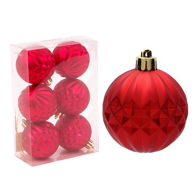 Набір пластикових новорічних куль GIF0294-1 6 шт. 6 см (43090)