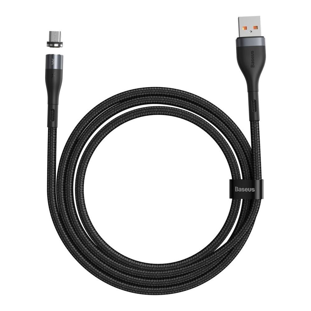 Кабель Baseus Zinc Magnetic Safe Fast Charging Data Cable USB to Micro 2,1A 1 м Gray/Black
