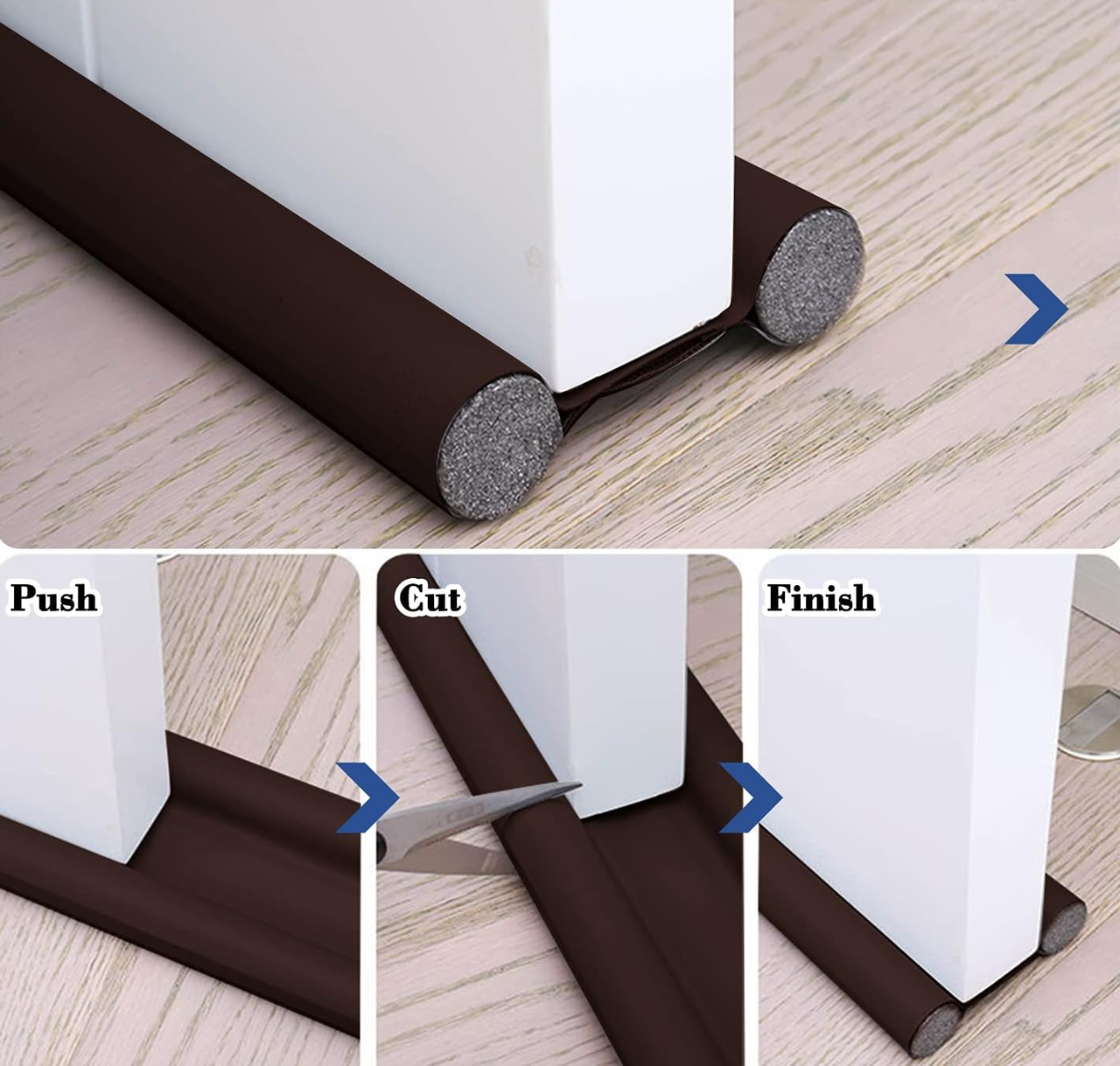 Уплотнитель двойной для низа дверей 95 см Коричневый (2611813507) - фото 9