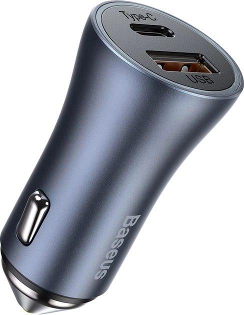 Зарядное устройство для автомобильного Baseus USB + Type-C 40W Gray (CCJD-0G) - фото 2