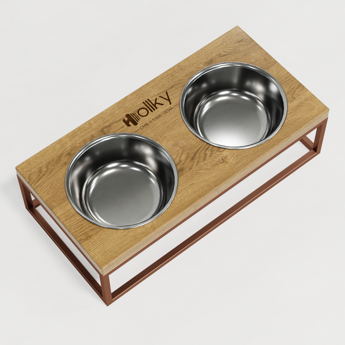 Миски на подставке для средних собак и больших котов Hollky Base M 2х0,95 л (BM-422110-GLNT) - фото 5 Миски на подставке для средних собак и больших котов Hollky Base M 2х0,95 л (BM-422110-GLNT) - фото 5