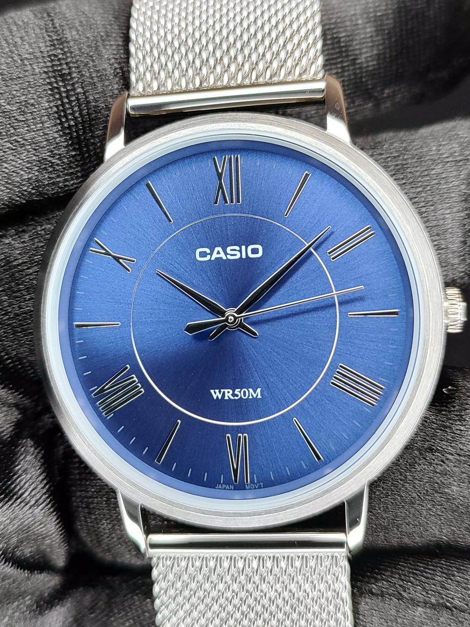 Мужские наручные часы Casio MTP-B110M-2A Timeless Collection со стальным корпусом Синий (2738153440)