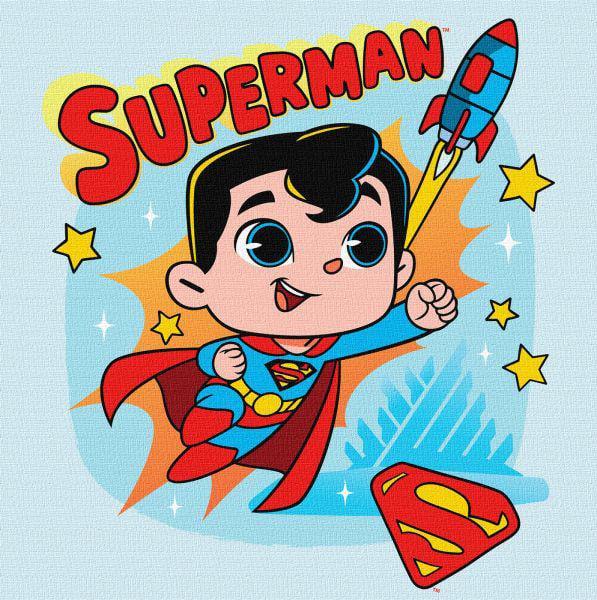 Картина по номерам Ideyka Superman Полет к звездам 25х25 см (Id-KHO1341)
