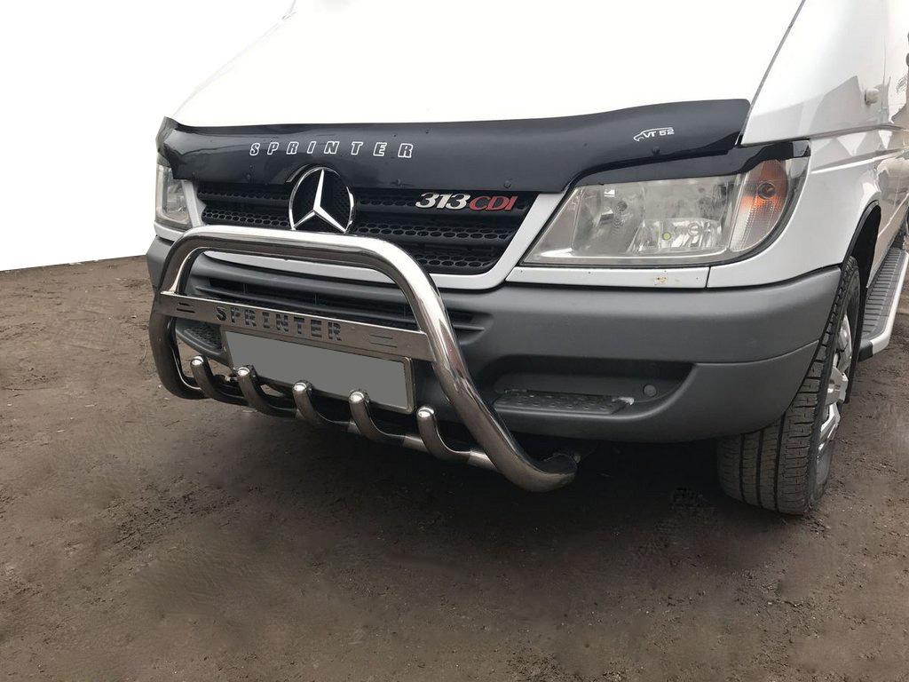 Кенгурятник WT003 CAN для Mercedes Sprinter W901/902/903/904/905 1995-2006 рр. нержавіюча сталь Хром