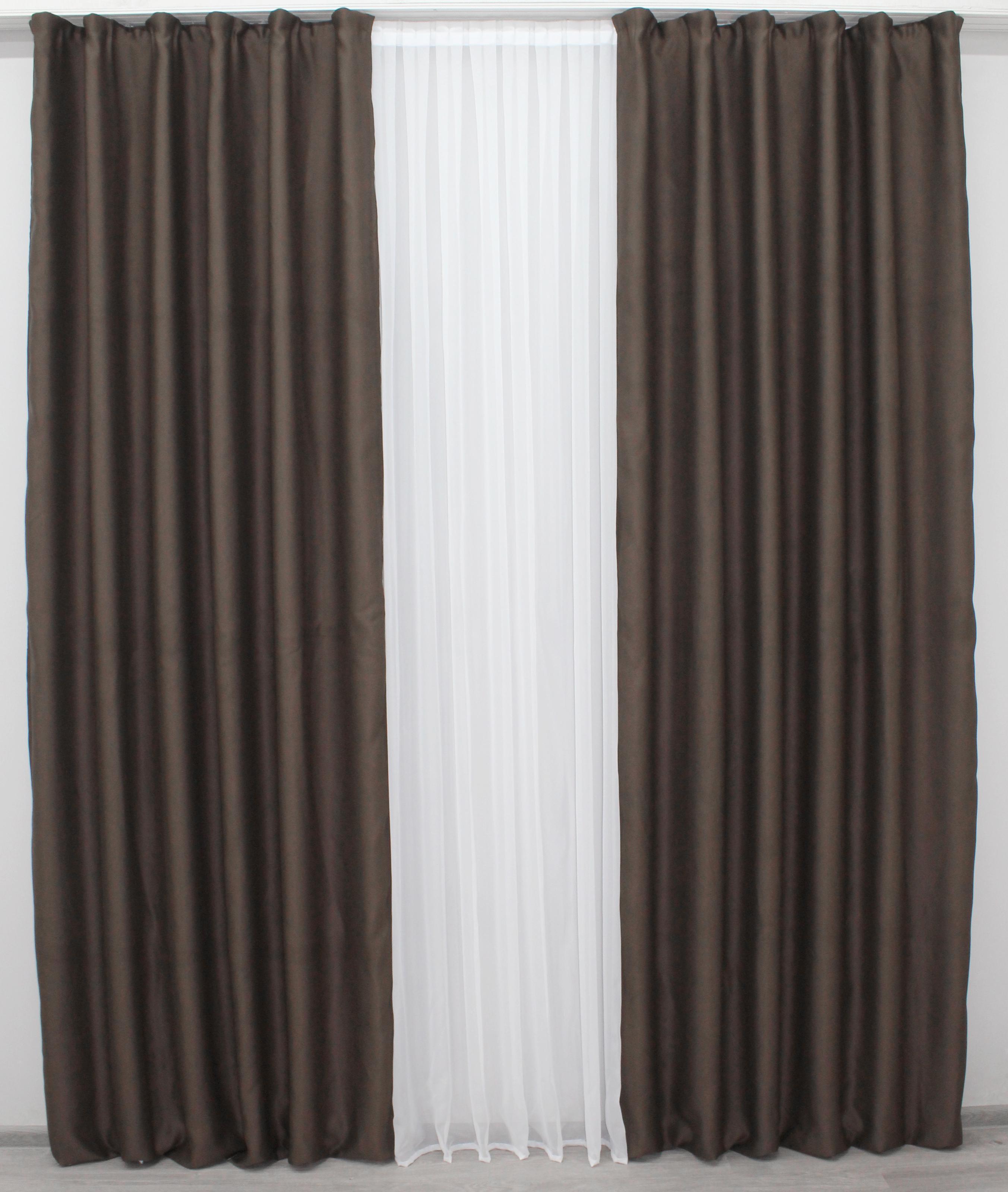 Комплект штор VR-Textil Bagema Rvs № 1008ш блэкаут 150х270 см 2 шт. Шоколадный (30-806) - фото 3