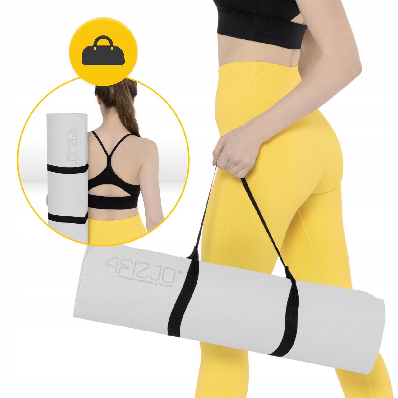 Коврик спортивный 4fizjo TPE для йоги и фитнеса 180x60x0,6 см Grey/Black (P-5907739317100) - фото 4