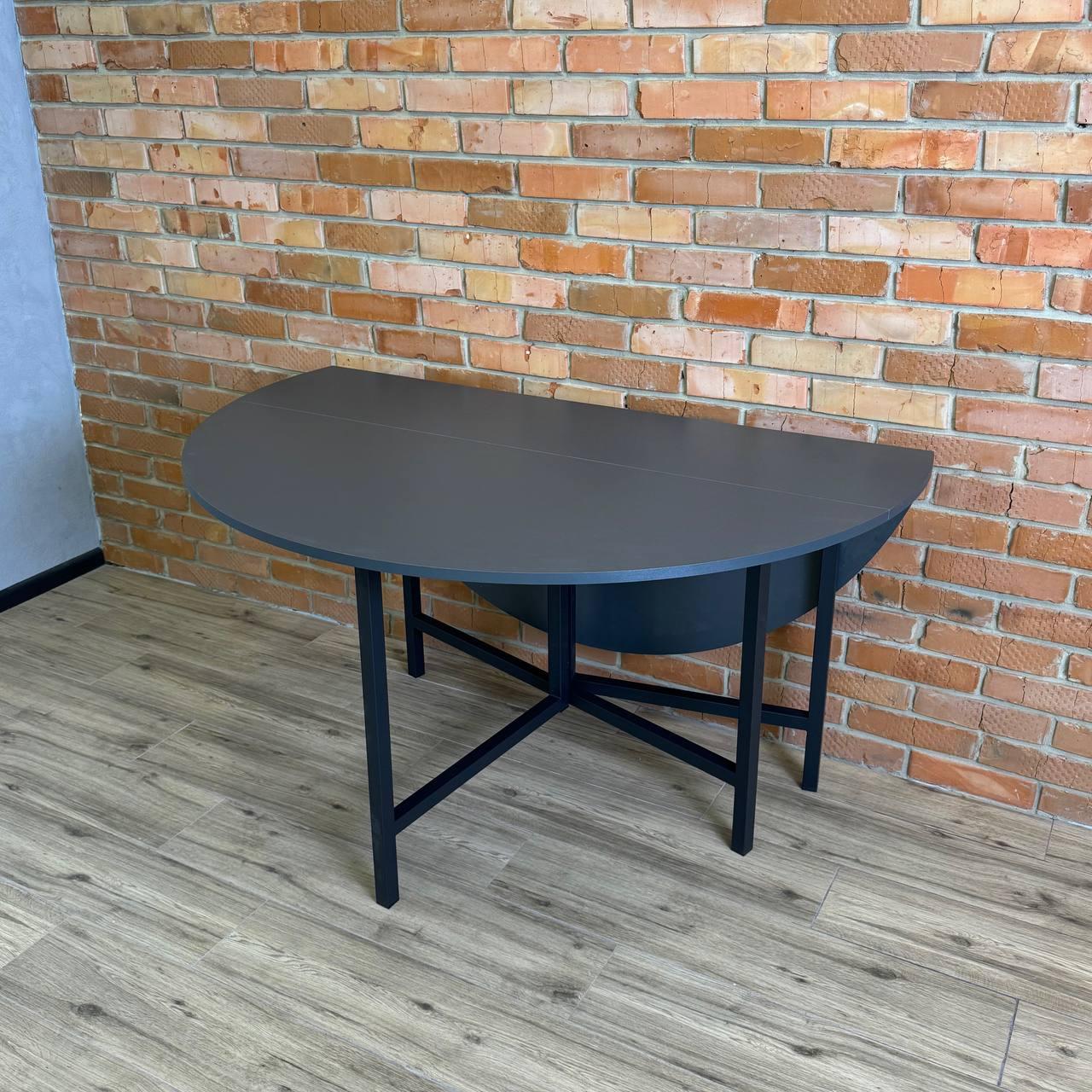 Стол кухонный круглый трансформер D1400 раскладной стол Антрацитовый/Черный мат (УТП026081) - фото 5 Стол кухонный круглый трансформер D1400 раскладной стол Антрацитовый/Черный мат (УТП026081) - фото 5