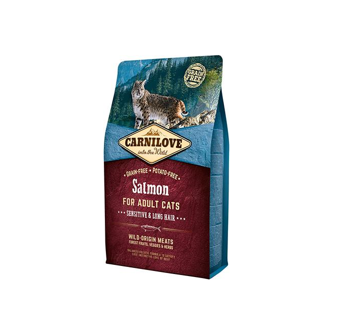 Сухой корм для кошек Carnilove For Cats Sensitive & Long Hair Salmon 6 кг (2177257172)