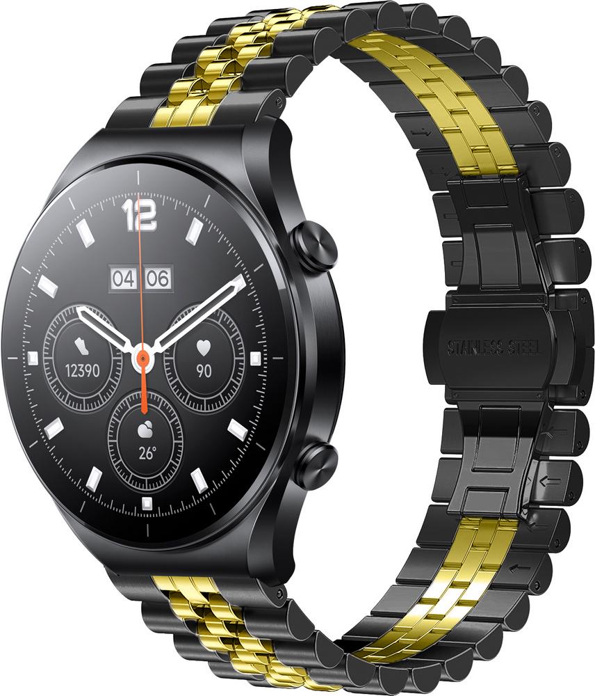 Браслет металевий Stech Line для Xiaomi Watch S1 (Acttive) Black Gold (28992-02)