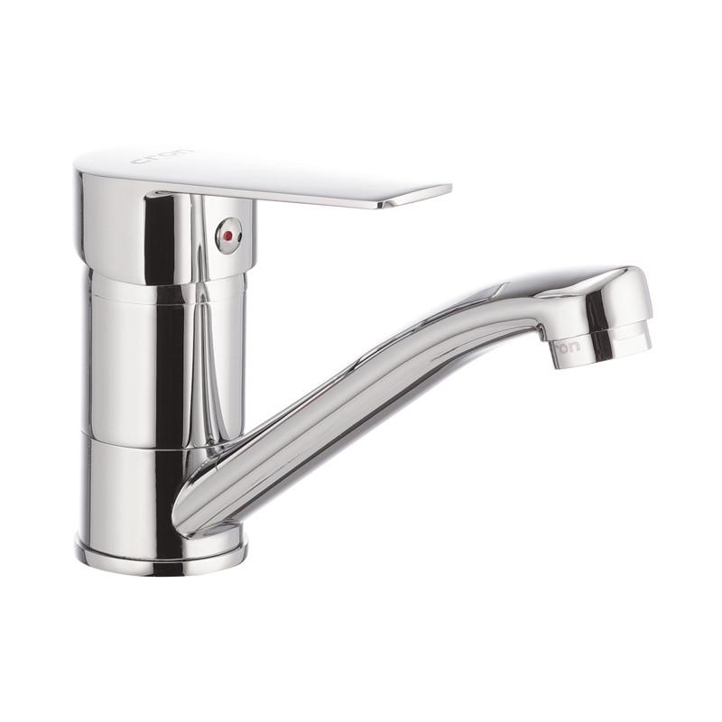 Смеситель для умывальника Cron OMEGA 555 излив 15 см Стальной (CR0169)