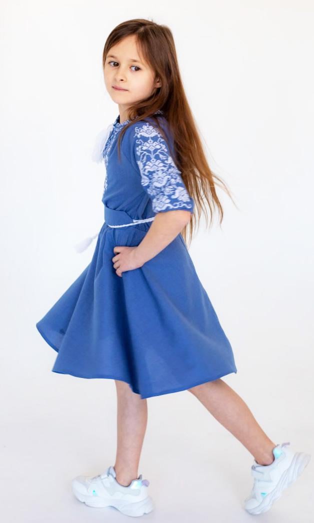 Сукня-вишиванка дитяча Вишиваночка р. 152 Синій (817-7) - фото 2