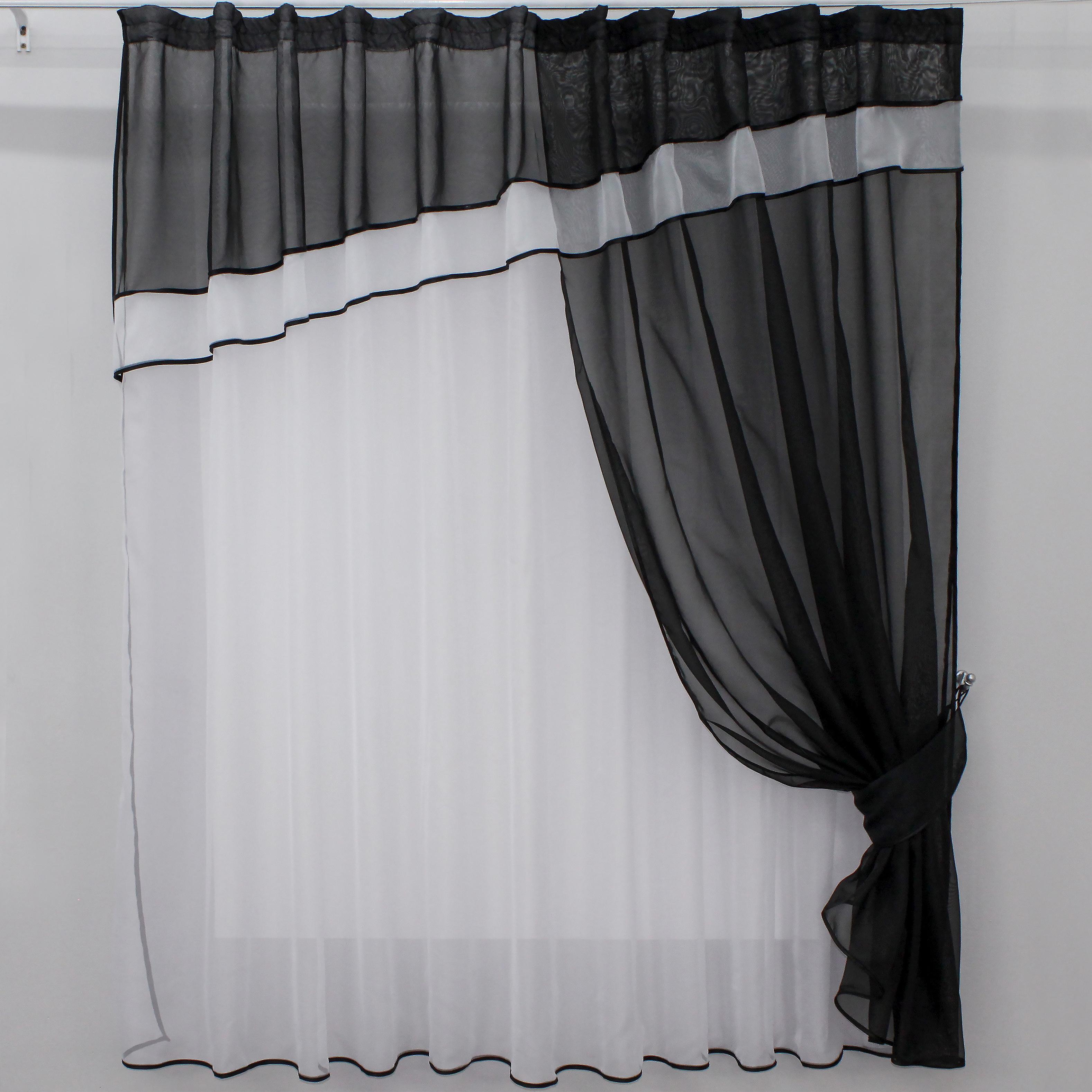 Занавеска кухонная VR-Textil № 018к с ламбрекеном 270х170 см Белый/Черный (50-318) Занавеска кухонная VR-Textil № 018к с ламбрекеном 270х170 см Белый/Черный (50-318)