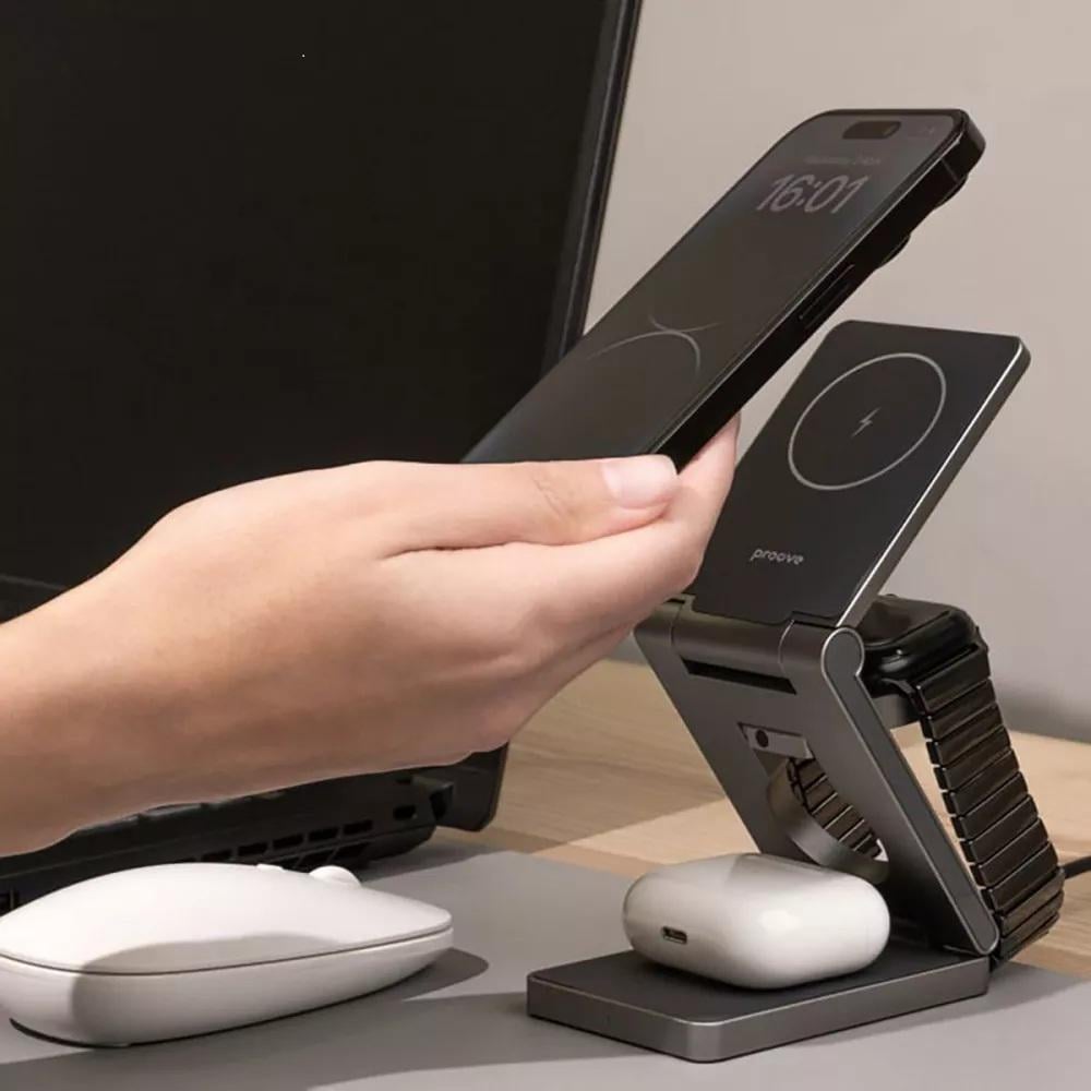 Зарядна станція бездротова Proove WSTV15000003 Titan Volt 3в1 для смартфонів/навушників/смарт-годин (621179) - фото 7 Зарядна станція бездротова Proove WSTV15000003 Titan Volt 3в1 для смартфонів/навушників/смарт-годин (621179) - фото 7