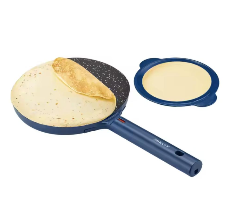 Блинница электрическая с антипригарным покрытием 20 см 600 Вт Синий (SK-07057)